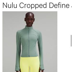 Lululemon Nulu Cropped Jacket in shade Tidewater Teal